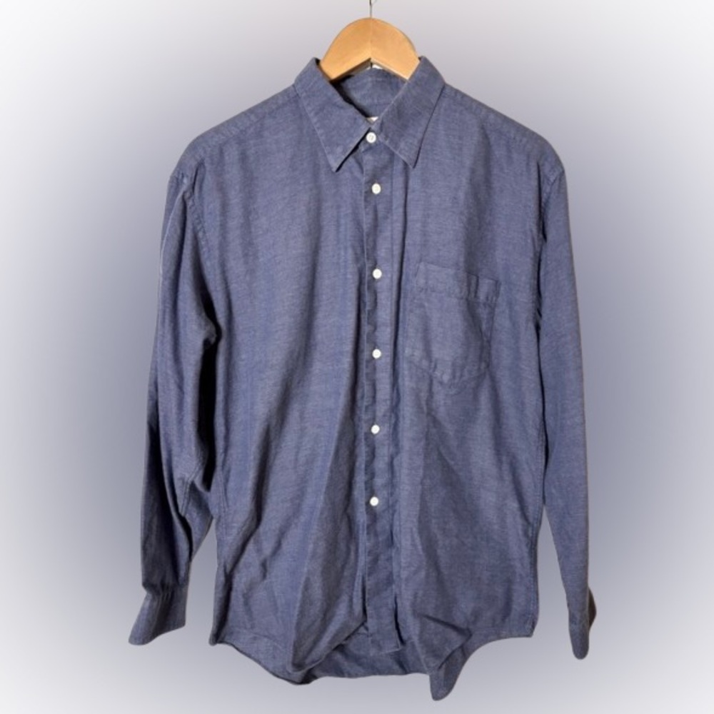 IM Product by Issey Miyake men’s medium-large blue cotton dobby shirt
